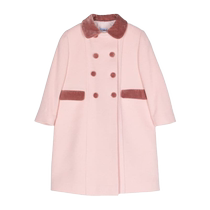 SIOLA childrens velvet-trimmed wool coat FARFETCH