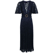 NISSA Womens Sequined Lace Midi Dress FARFETCH
