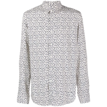 Patrizia Pepe Mens Geometric Print Twill Shirt FARFETCH