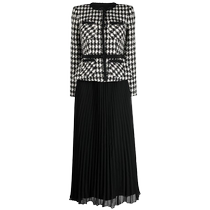 Final Sale]Self-Portrait Womens Faux Lambskin Chiffon Midi Dress FARFETCH