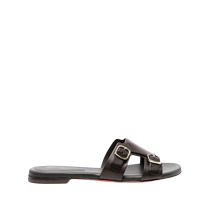 Santoni Womens Double Buckle Calfskin Sandals FARFETCH