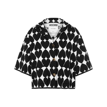 Moschino Womens Heart Pattern Knitted Cotton Shirt FARFETCH