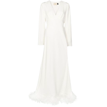 Ms Rexos Jazi feather side decorated with real silk gown FARFECH hair chic
