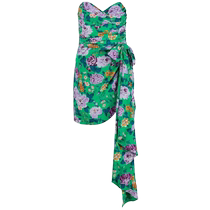 Final Sale]Alessandra Rich Womens Floral Print Silk Mini Dress FARFETC