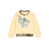 Roberto Cavalli Junior childrens clothing BAO WEN trim embroidered sweatshirt FARFETCH