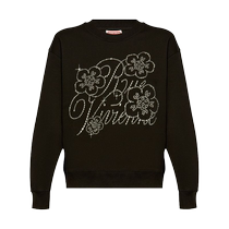 KENZO womens rhinestone logo round neck sweatshirt FARFETCH