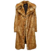 Dsquared2 mens single-breasted faux fur coat FARFETCH