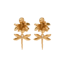 Oscar De La Renta Womens Dragonfly Flower Clip-On Earrings