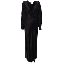 Forte Forte Ladies V lead true silk extra-long dress FARFETCH hair chic