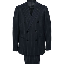 Lardini mens fine striped double-row buttoned suit suit FARFETCH hair chic