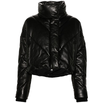 AllSaints Womens Miyla Leather Puffy Jacket FARFETCH