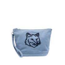 Maison Kitsune Mme Fox Head zipped pouch FARFETCH Fat Chic