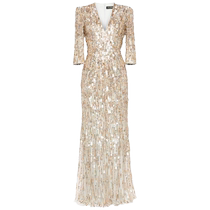 Jenny Packham Womens Oscar Sequin Embellished Dress FARFETCH