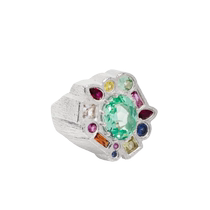 BLEUE BURNHAM mens Cottage Garden multi-sapphire cocktail ring is amazing