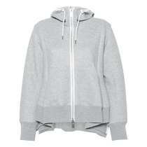 Sacai Womens Waist Detail Mixed Color Zip Hoodie FARFETCH