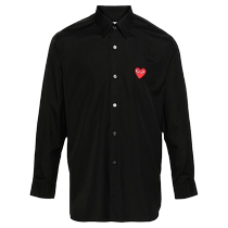 Article le plus vendu] CDG Play Rei Kawakubo chemise de couple noire avec patch damour pour hommes chemise dhiver polyvalente