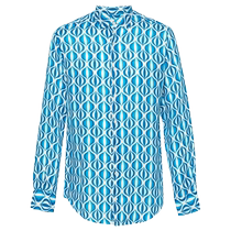 Peninsula Swimwear Mens Geometric Print Linen Shirt FARFETCH