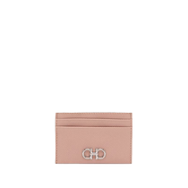 Salvatore Ferragamo Ferragamo womens Gancini leather card clip hair style