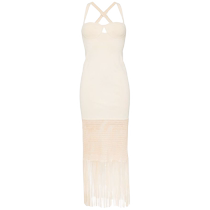 Galvan Womens Diana Knot Braided Tassel Dress FARFETCH