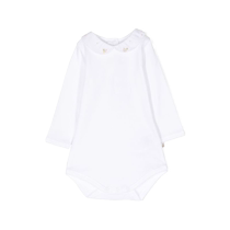 Bonpoint childrens clothing Cygne embroidered collar cotton jumpsuit FARFETCH