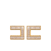 Elisabetta Franchi womens crystal pendant earrings FARFETCH