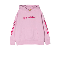 Off-White Kids logo print pullover hoodie FARFETCH