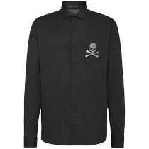 Philipp Plein Mens Platinum Cut Skull Long Sleeve Shirt FARFETCH