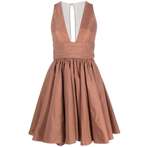Final Sale]Pinko Womens V-neck Ruffle Mini Dress FARFETCH