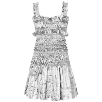 Cecilie Bahnsen Womens Stretch Gathered Metallic Mini Dress FARFETCH