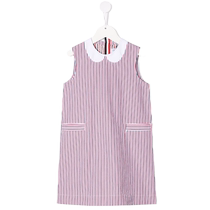 Final Sale] Thom Browne childrens clothing RWB striped sleeveless cotton dress FARFETCH hair