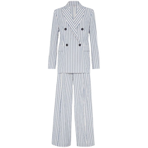 Lady Brunello Cucinelli striped suit suit FARFETCH hair chic