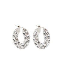 Lady Amina Muaddi Jahleel small circle shaped earrings FARFETCH Fat Chic