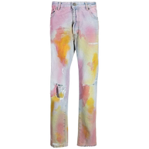 Final Sale]Palm Angels mens tie-dye printed slim fit jeans FARFETCH