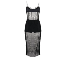 Monse Womens Strappy Detailed Mesh Midi Dress FARFETCH