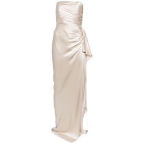 Michelle Mason Womens Off-Shoulder Gathered Silk Gown FARFETCH