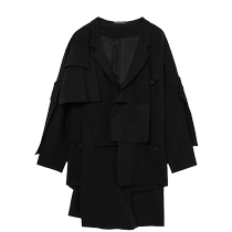 Yoji Yamamoto Mens hollowed-out layered coat FARFETCH Fat Chic