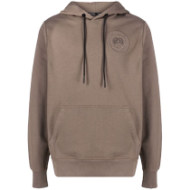 Canada Goose mens logo embroidered cotton hoodie FARFETCH