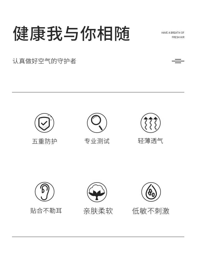 阿里自营 Aicare 掌护 一次性五层防护KN95口罩 30只 图2