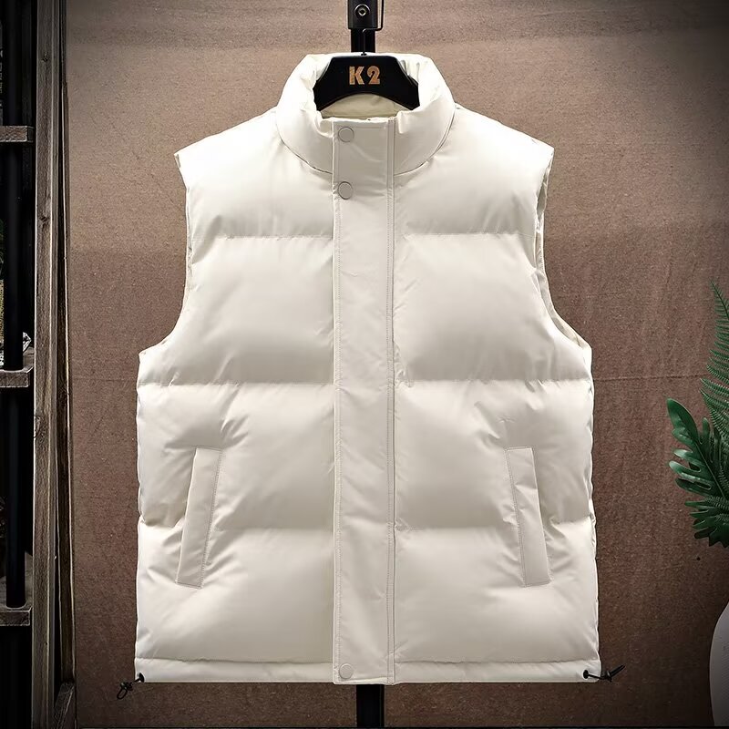 New Autumn and Winter down Cotton Vest for Men, Thickened, Warm and Cold-Proof Jacket, Fashionable Sports Vest, Sleeveless Jacket New Autumn and Winter down Cotton Vest for Men, Thickened, Warm and Cold-Proof Jacket, Fashionable Sports Vest, Sleeveless Jacket