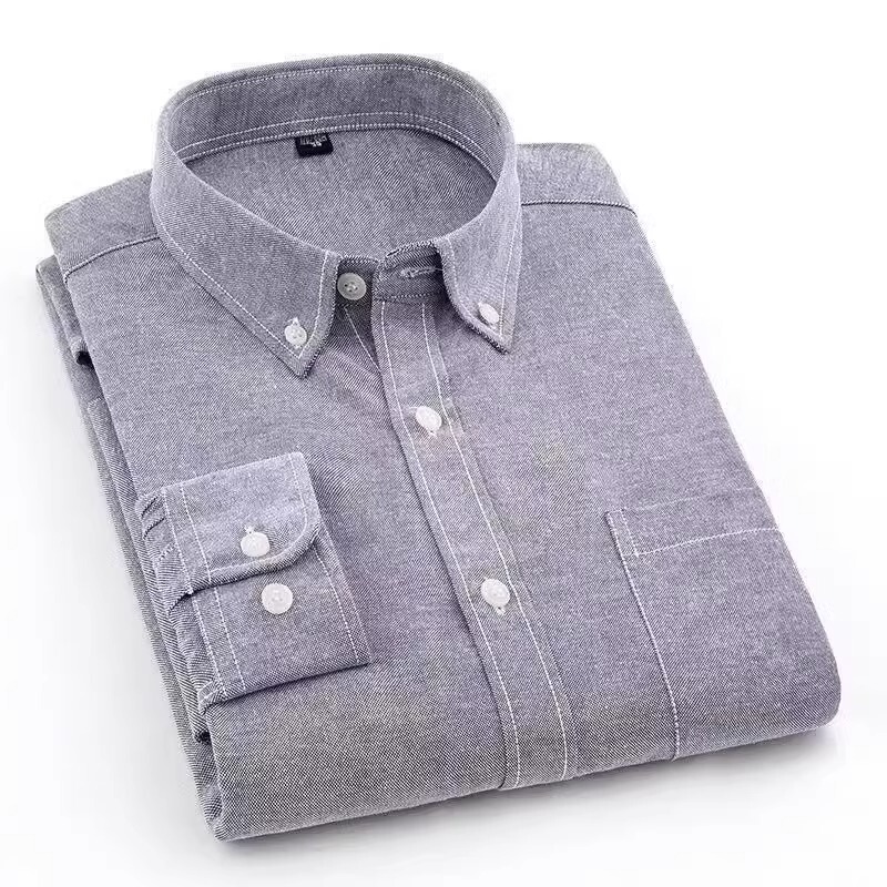 Foreign Trade Brand Men's Pure Cotton Sun-Protective Oxford Long-Sleeve Shirt Men's Spring and Autumn Jacket Youth Work Shirt