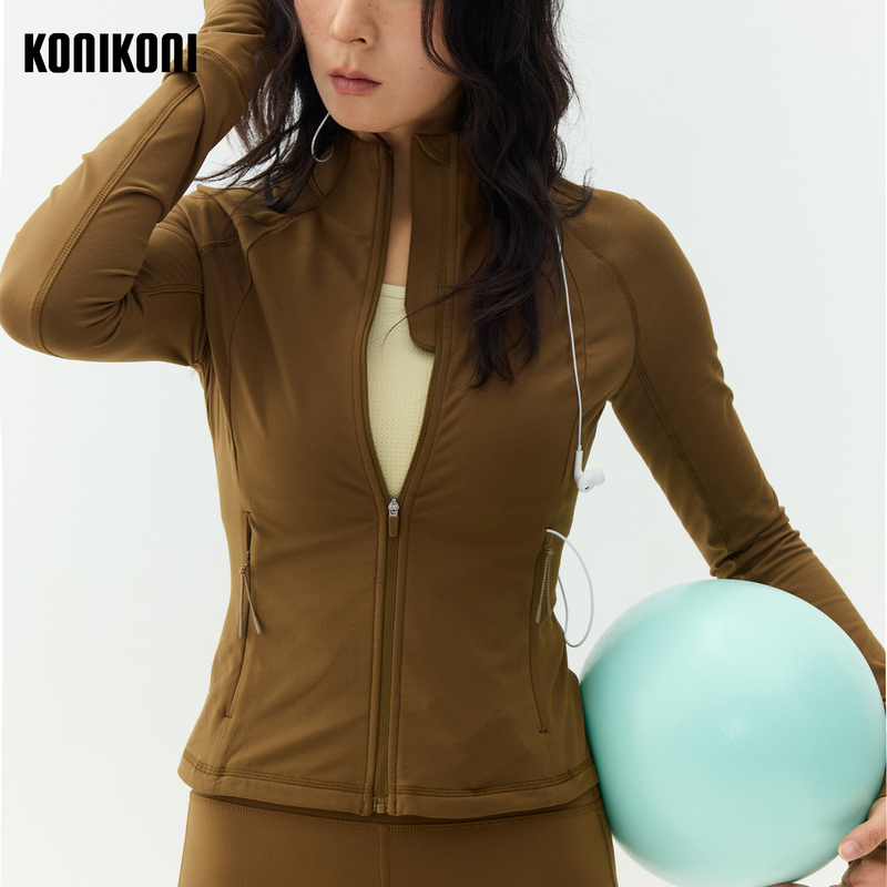 Konikoni Training Day Women's Sports Jacket Slim Fit Short Stand Collar Jacket Casual Top