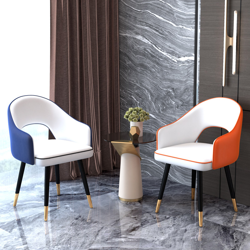 Nordic Dining Chair Home Stool Backrest Chair Modern Minimalist Book Table And Chairs Hotel Light Lavish Iron Art Dining Room Table And Chairs