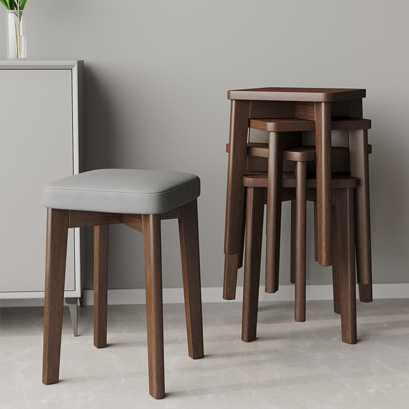 Nordic minimal bench household with modern solid wood chair bedroom dressing bench can be stacked with luxury makeup bench