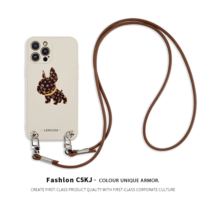 Cute French dog Apple 13promax mobile phone protective case suitable for iphone12 liquid silicone all-inclusive 14plus tide