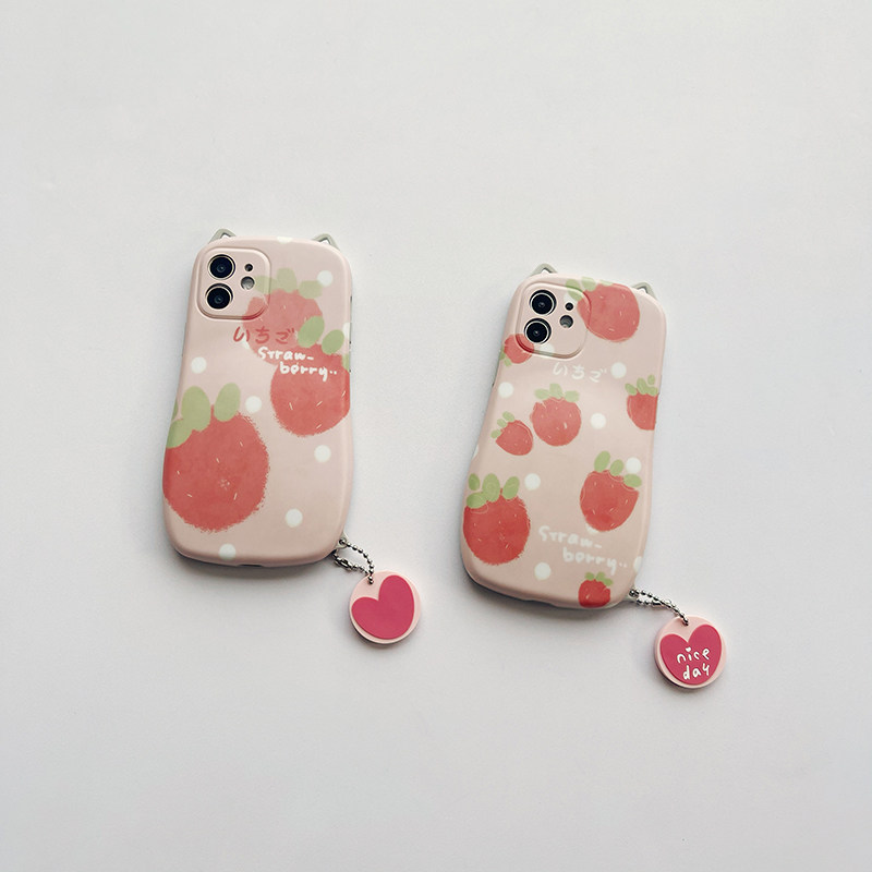 Summer fresh little strawberry suitable for iphone13promax mobile phone case Apple 12 all-inclusive soft shell cute 13 women