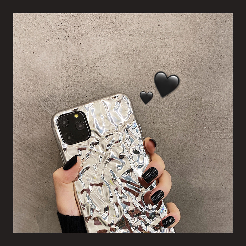 Creative high-level sense is suitable for Apple 13promax mobile phone case personality simple iPhone12 corrugated ins niche x