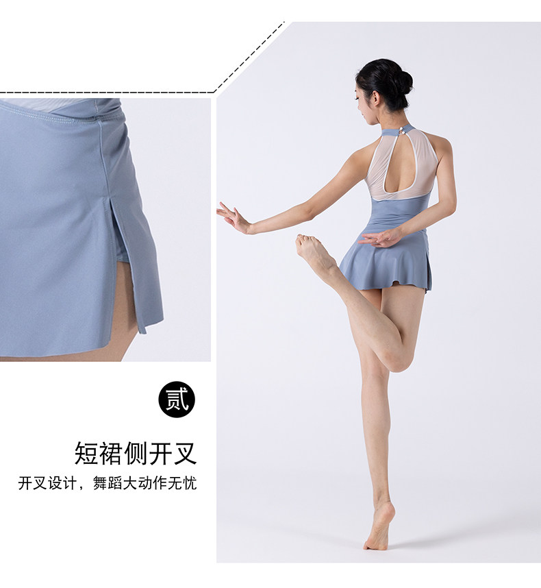 Репетиционная одежда для танцев 现代舞练功服连体服一片式短裙芭蕾舞蹈服装体操服爵士舞连体上衣 Paula guanghonghua