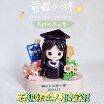 Graduation Season Custom Small Clay People Stone Plastic Clay Soft Pottery People Occasional Half Body Swing Piece Pendant Dual-use Birthday Memorial Gift