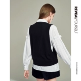 ELLE Модный жилет, зимний комплект, лонгслив, рубашка, французский стиль