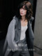 [100% Sheep Wool]Elle Gray Hooded Wool Coat for Women 2025 Winter New Long Wool Coat